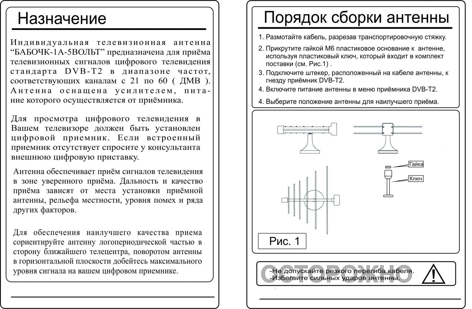 Комнатная антенна для DVB-T2 