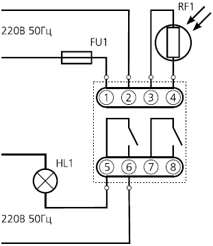 Фотореле схема подключения через контактор