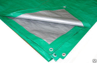 Тент полиэтилен тарпаулин 3 x 4 метра для сена (120 гр/м2, зеленый/сере 