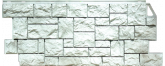 Фасадная панель FineBer Камень дикий 1117х464 жемчужный