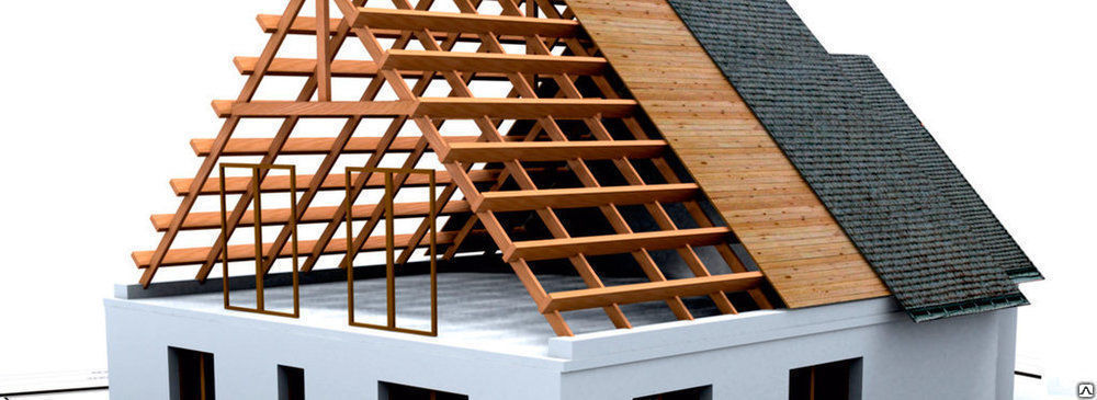 Монтаж двухскатной крыши частного дома