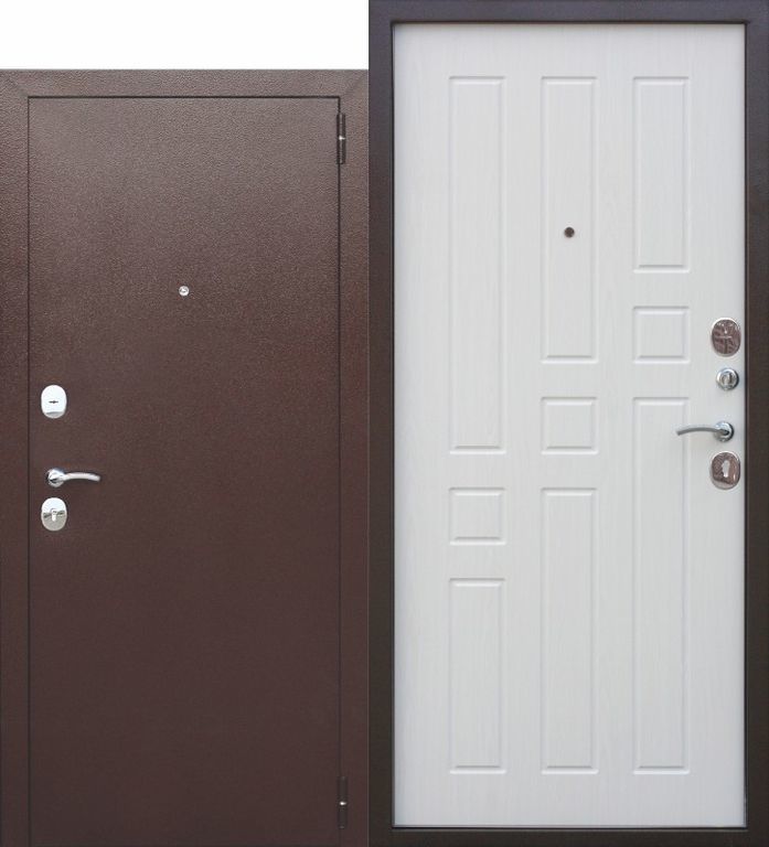 Стальная дверь GARDA 8 мм, цвет: Белый ясень