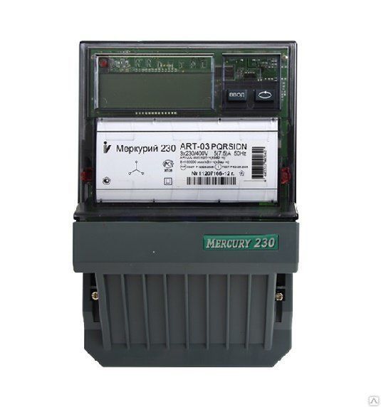 Счетчик электроэнергии Меркурий 230ARТ-03 P(Q)RSIDN 5-7,5А/380В 4 тариф.