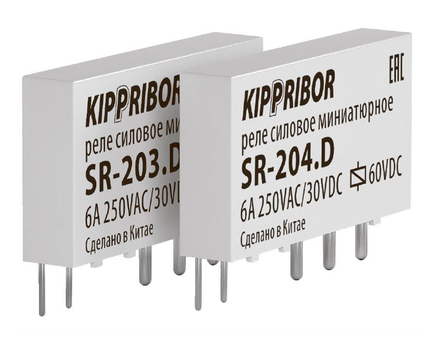 Интерфейсное промежуточное реле KIPPRIBOR в ультратонком корпусе серии SR