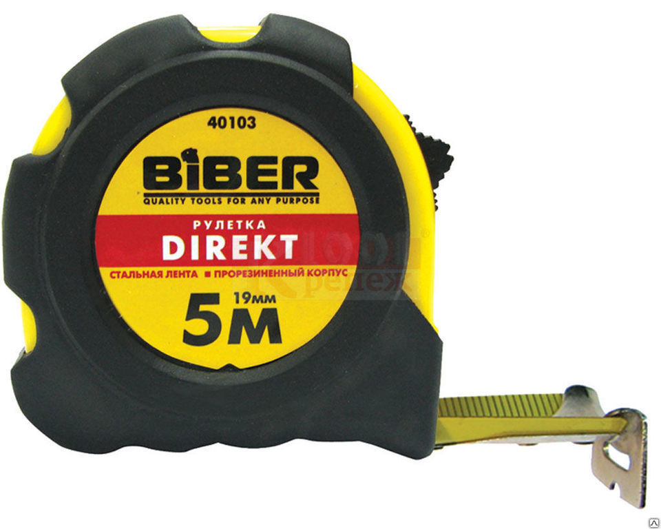 Рулетка "DIRECT" прорезиненный корпус 10мх25мм (10/40) Бибер