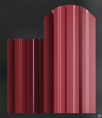 Штакетник металлический МП LANE® односторонний, толщина 0,45мм, цвет 3005 (красное вино) длина 1,5 м