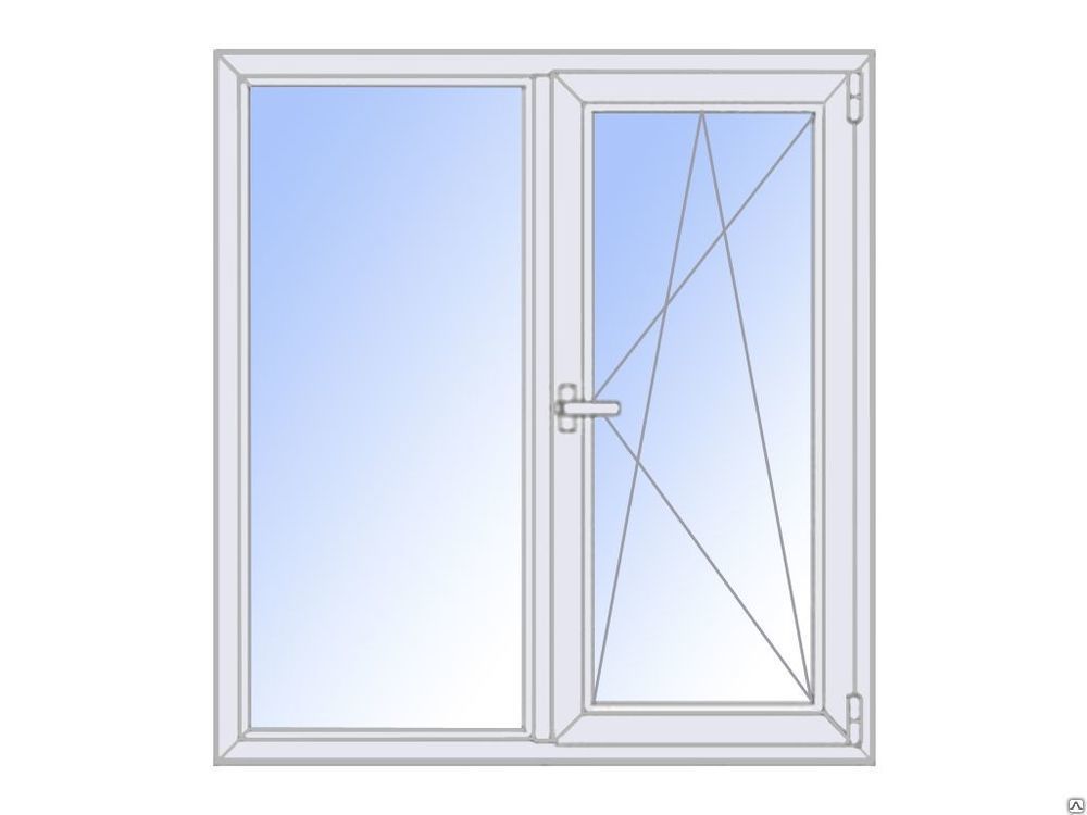 Окно пластиковое двухстворчатое 1280х1390 мм (профиль Exprof 3 к, VORNE)