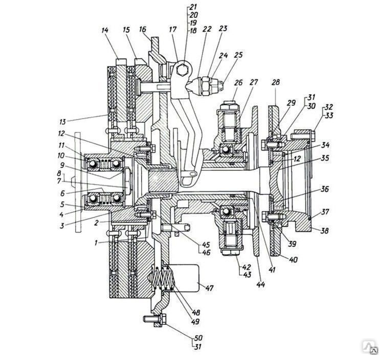 Муфта сцепления схема т 130