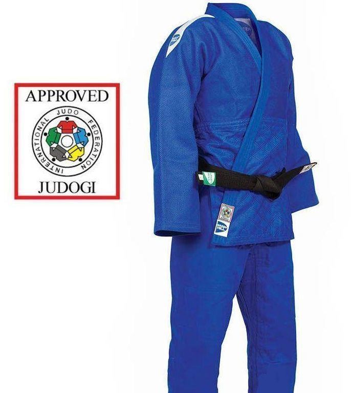 Кимоно для дзюдо GREEN HILL professional IJF-APPROVED синий р.155