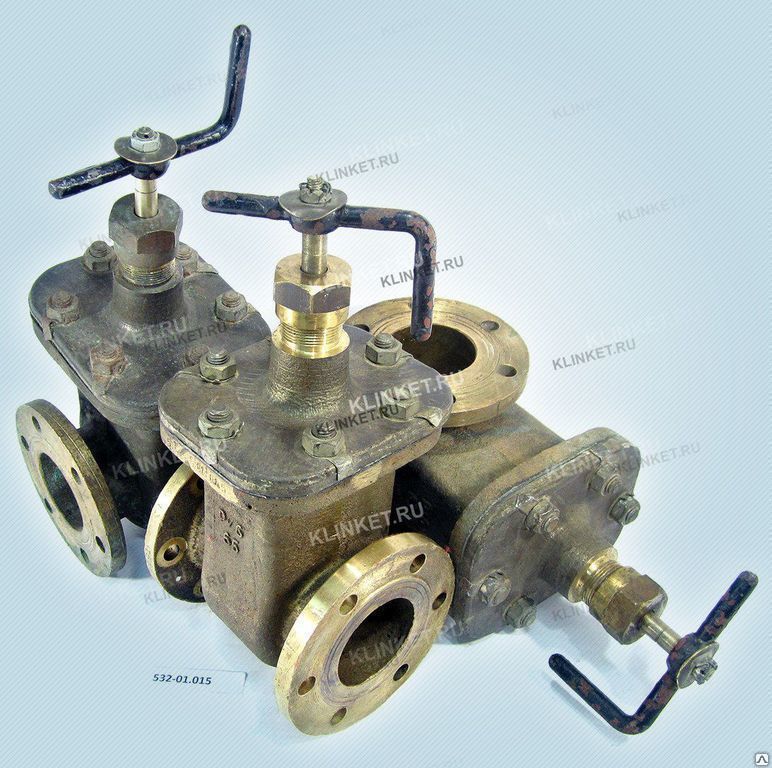 Задвижка клинкетная фланцевая 532-01.015 двухдисковая Ду65/Ру6 Бронза ...