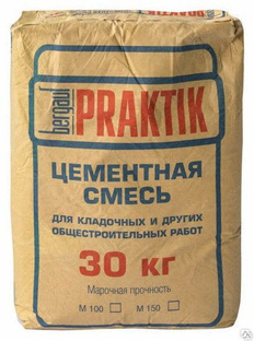 Кладочная цементная смесь М100 30кг Bergauf Praktik 1уп=48шт 