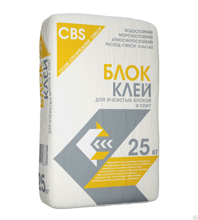 Клей для блоков CBS «БЛОК» зимний до 10 25 кг