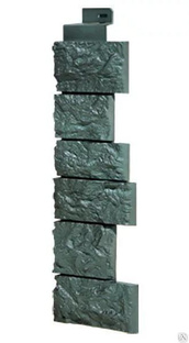 Угол наружный для фасданых панелей камень крупный серо-зеленый Fineber 
