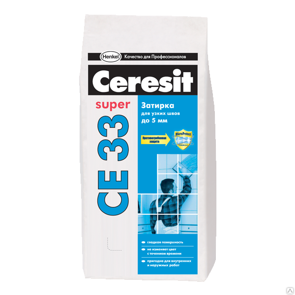 Затирка для узких швов (до 5 мм) 2-5 кг Ceresit СЕ 33 Super.