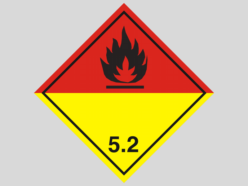 Знак перевозки опасных грузов "Класс 5.2. Органические пероксиды"