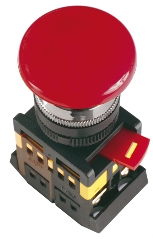 Кнопка AEAL22 Гриб с фиксацией красная d22мм 1з+1р 240В IEK