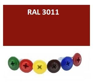 4,2*16 саморез сверло., полусфера с п/ш, цинк RAL3011 красно-кор.