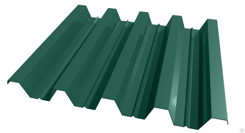 Профлист Н-60/845 1 мм ПЭ 6005-зелёный мох