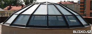 Купольная конструкция, стеклянная крыша 3