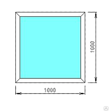 Пластиовое окно одностворчатое REHAU 1000х1000 двухкамерное