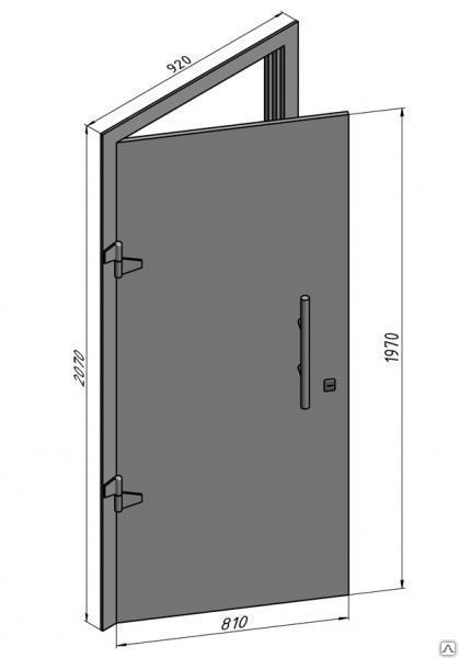 Дверь металлическая (лист 3+3 мм, 1 врезной замок)