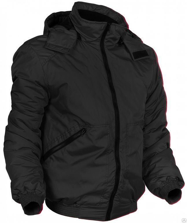 Куртка демисезонная "Бомбер" мужская (тк.Дюспо), черный