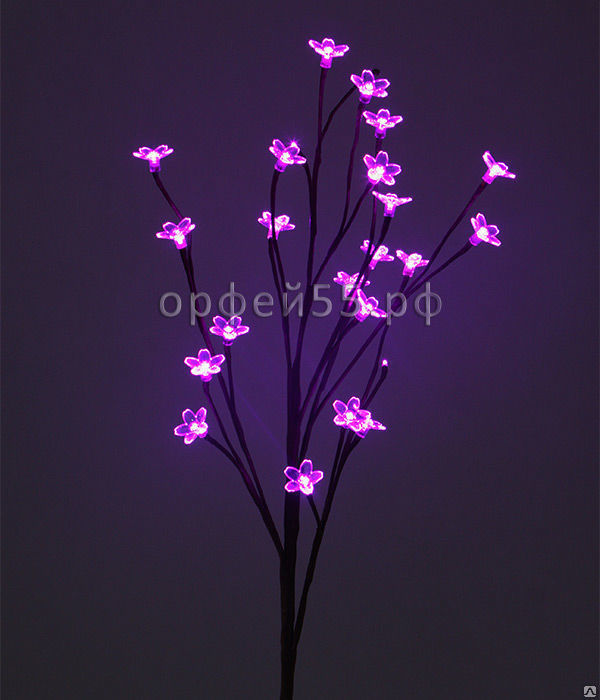 "Ветка Сакуры" на батарейках, прозрачные цветки, 100см., кор. пр.,