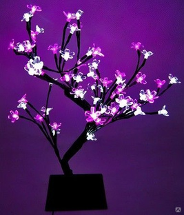 "Ветка Сакуры" на батарейках, прозрачные цветки, 100см., кор. пр., 