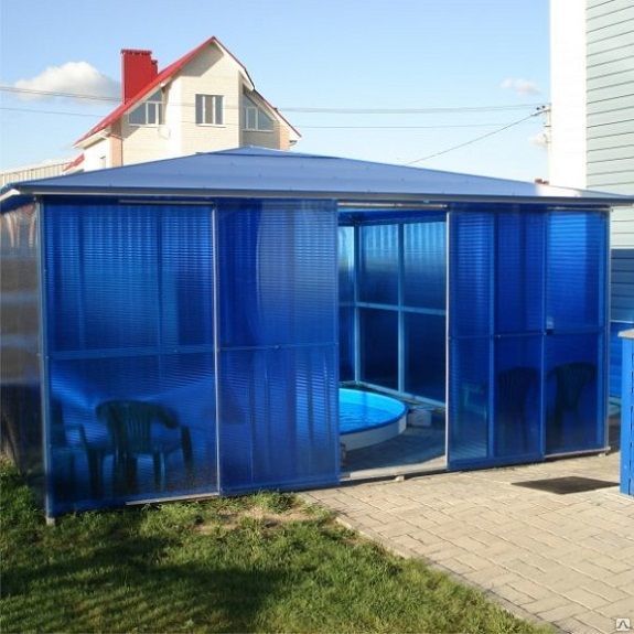 Из чего сделать укрытие для бассейна на даче?
